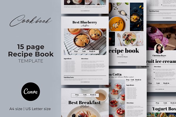 Download Canva Recipe book / Cookbook / Cards