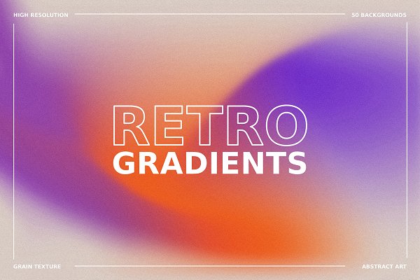 Download 70s Retro Gradient Backgrounds Set