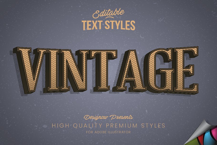 Download Retro Vintage Illustrator Text Style