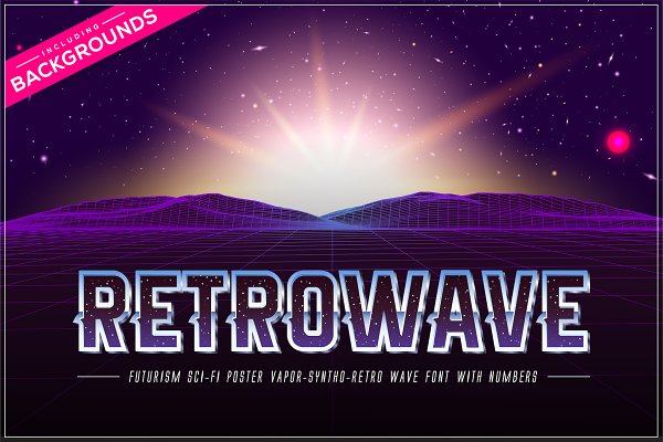 Download Retrowave Space OTF Vaporwave Font