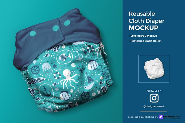 Download Reusable Cloth Diaper Mockup