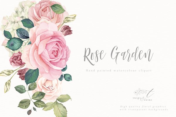 Download Flower Clipart Set - Rose Garden