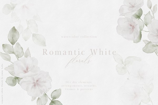 Download White Florals Watercolor Collection