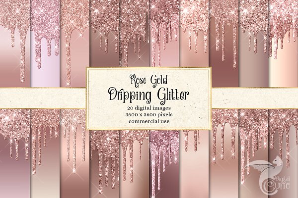 Download Rose Gold Dripping Glitter