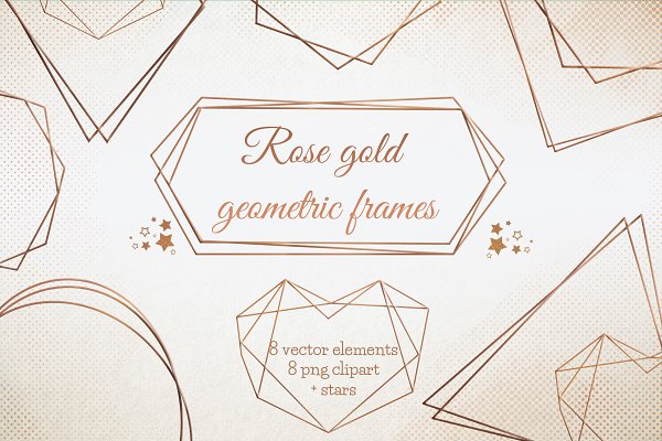 Download Rose Gold geometric frames