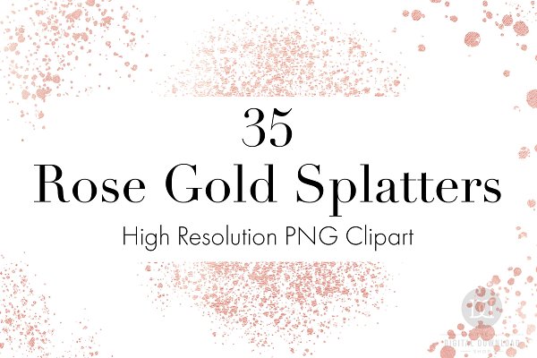Download Rose Gold Splatters Clipart