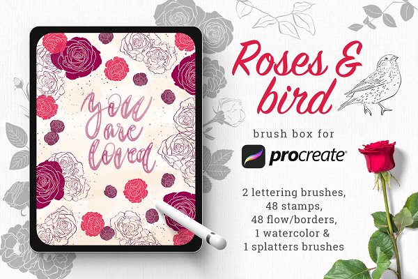 Download Rose brush box for Procreate
