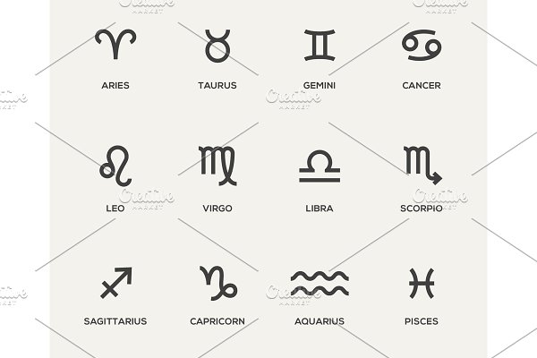 Download Zodiac signs illustrations set