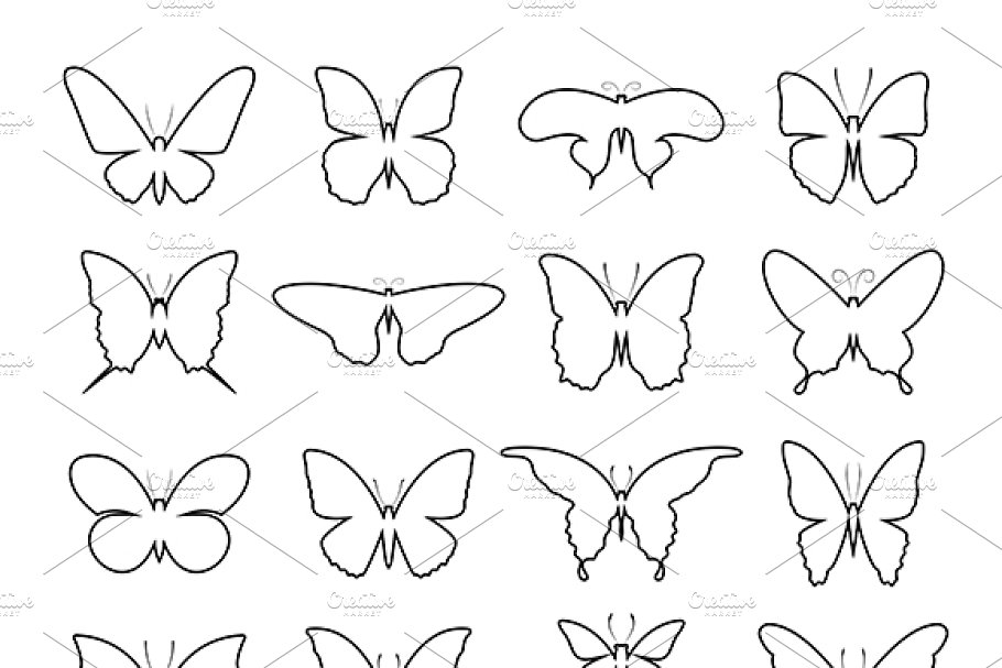 Download Vector of group shape of a butterfly