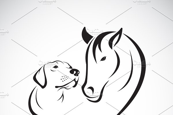 Download Vector of horse and dog (Labrador).