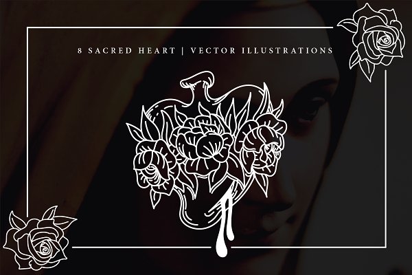 Download 8 Sacred Heart Vector Illustrations