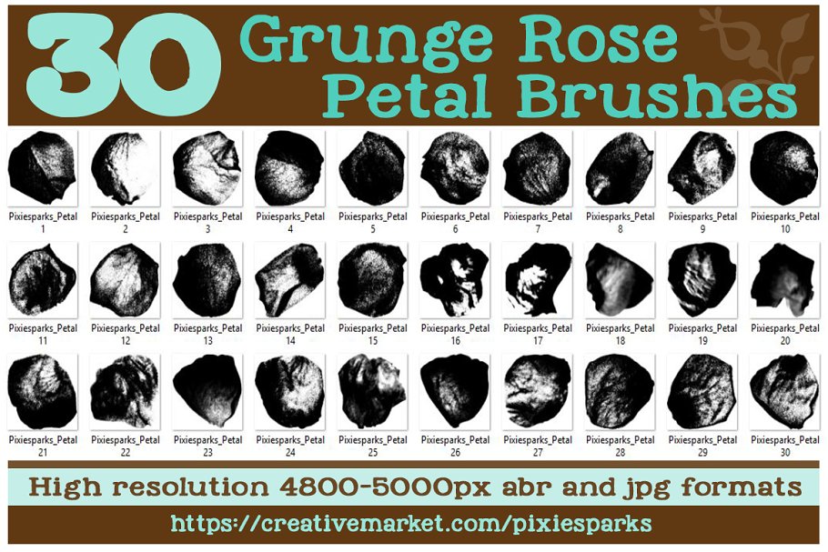 Download 30 Grunge Rose Petal Brushes