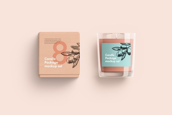 Download Candle glass and box packaging
