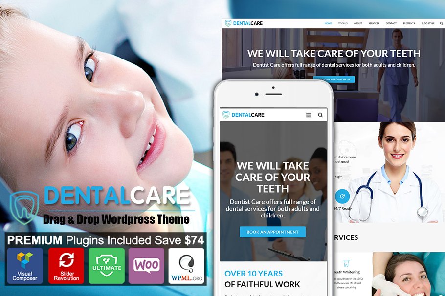 Download Dental - Dentist One Page Wordpress