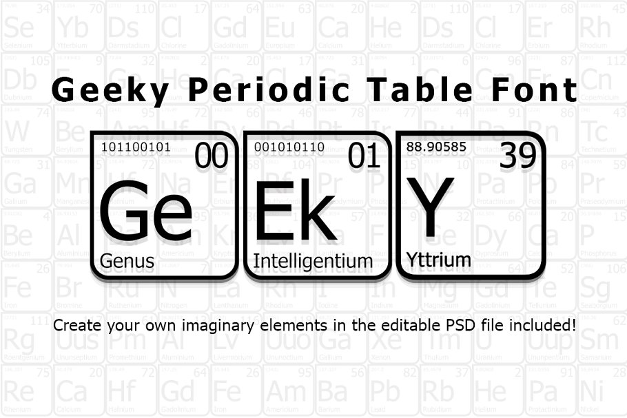 Download Geeky Periodic Table Font