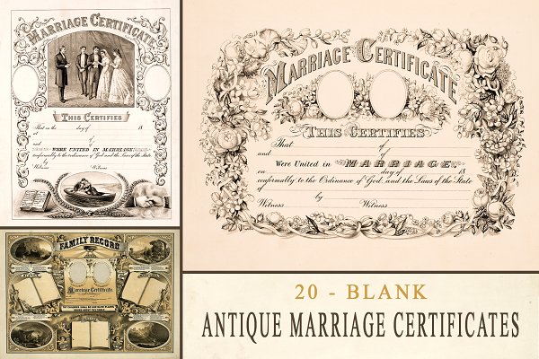 Download Antique Marriage Certificates -Blank