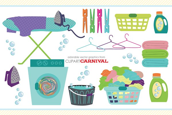 Download Cute Laundry icons household chores