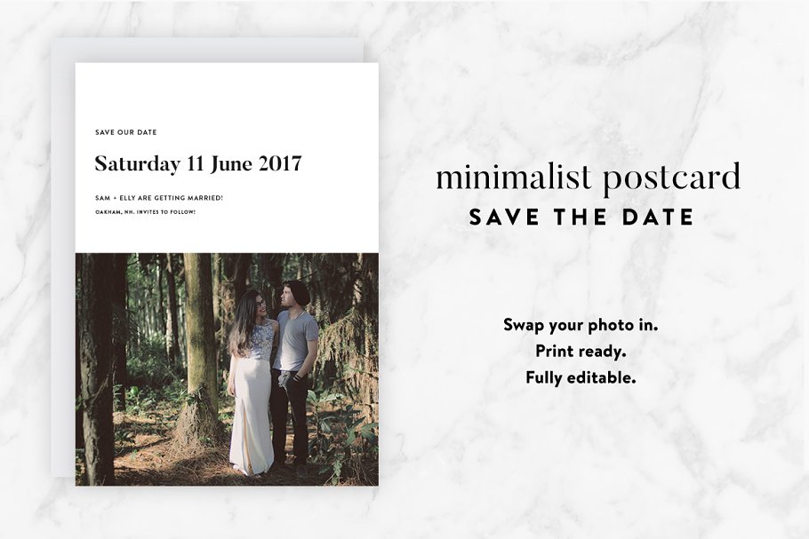 Download Minimalist Postcard Save the Date