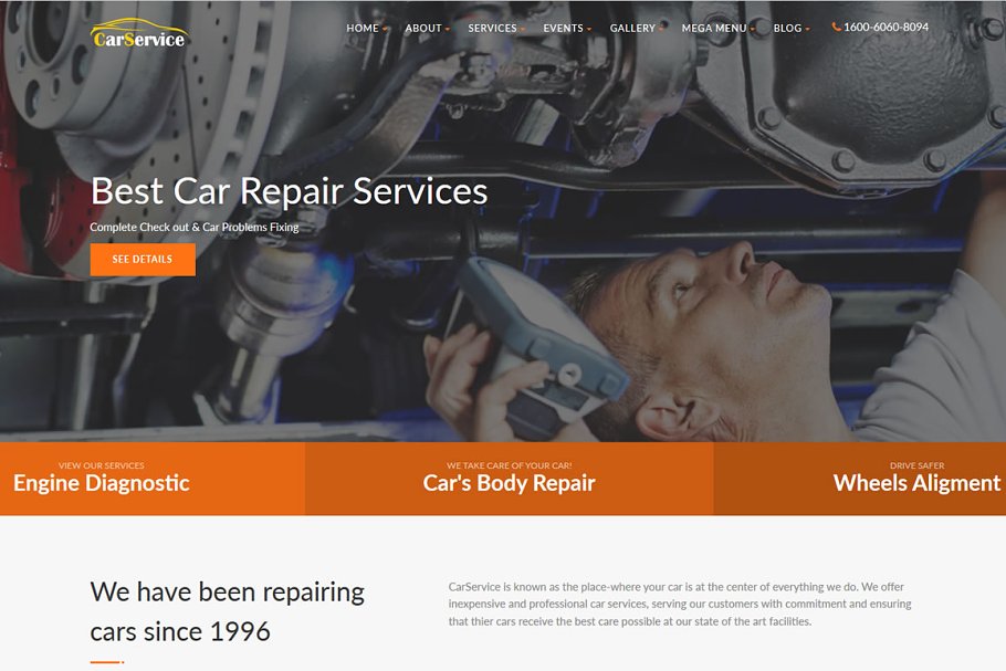 Download CarService HTML Car Repair Template