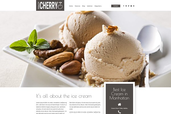 Download Crazycherry - Ice-Cream WP Theme