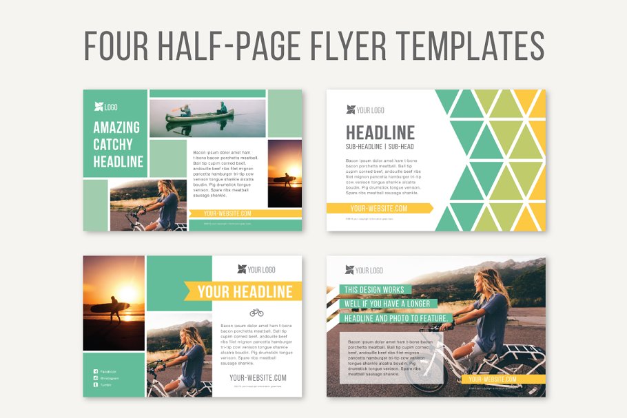 Download Four Half-Page Flyer Templates