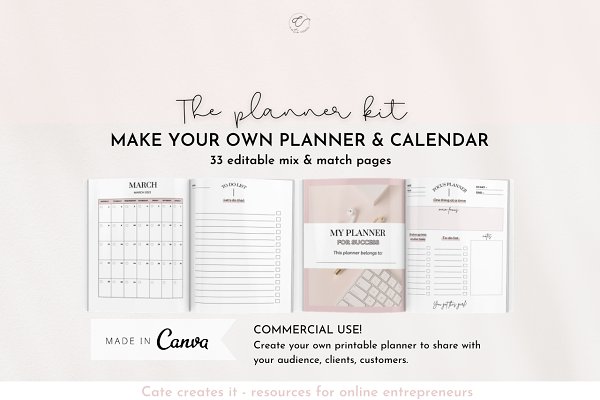 Download 2021 planner & calendar kit Canva