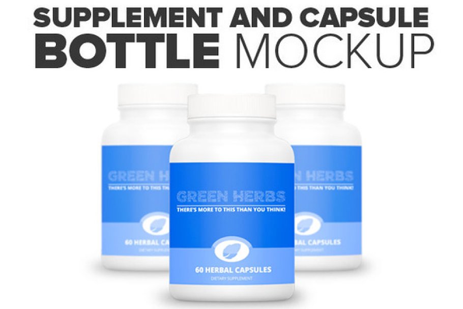 Download Supplement And Capsule Bottle Mockup