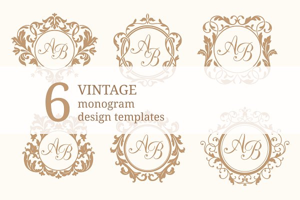 Download Vintage monogram design templates
