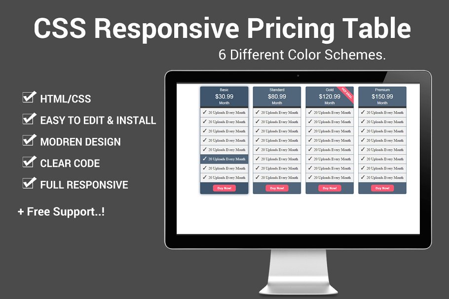 Download CSS Responsive Pricing Table