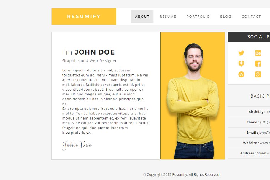 Download Resumify - One page resume Template