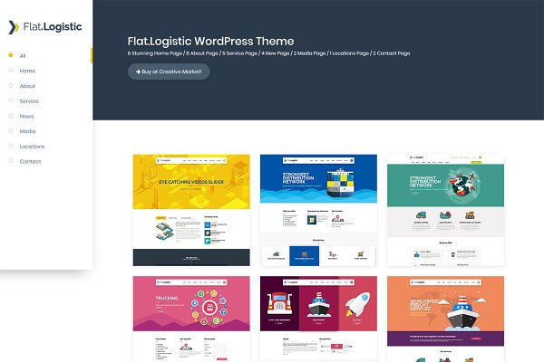 Download Flat Logistic - Responsive WP Theme