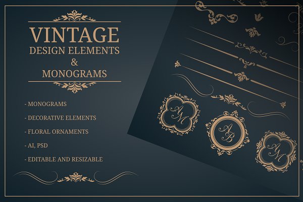 Download Vintage design elements &monograms