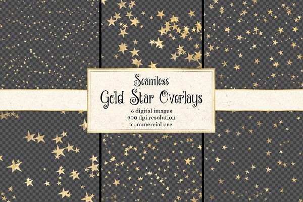 Download Seamless Gold Star Overlays