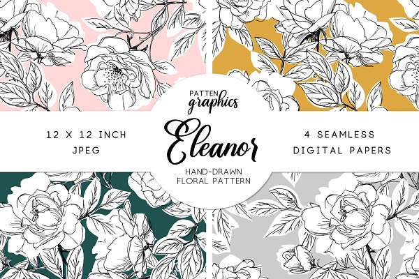 Download Rose Floral Seamless Pattern Paper