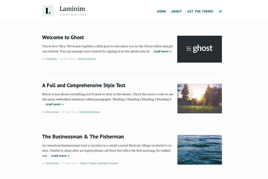 Download Laminim — Ghost Theme for Bloggers