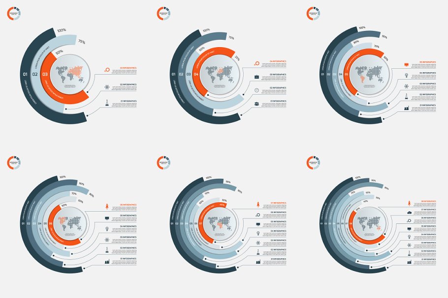 Download Set of circle infographic templates