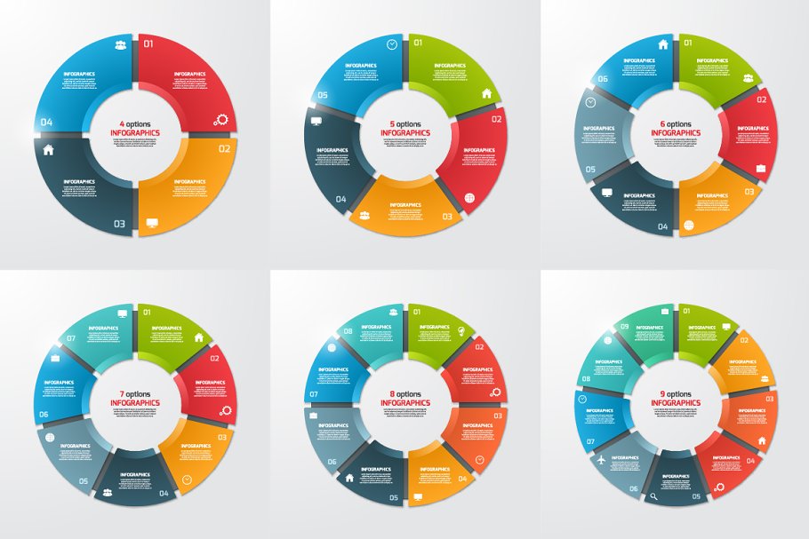 Download Set of pie chart templates