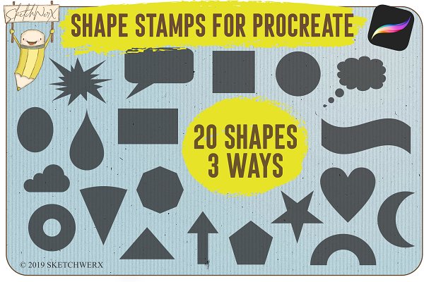 Download Shape Stamps For Procreate x20