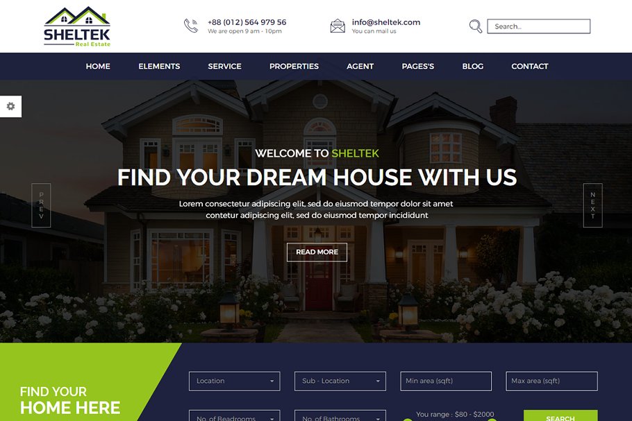 Download Sheltek - Real Estate HTML Template
