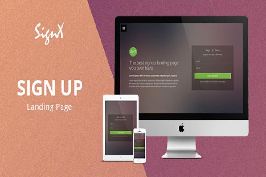 Download Signup Landing Page Template