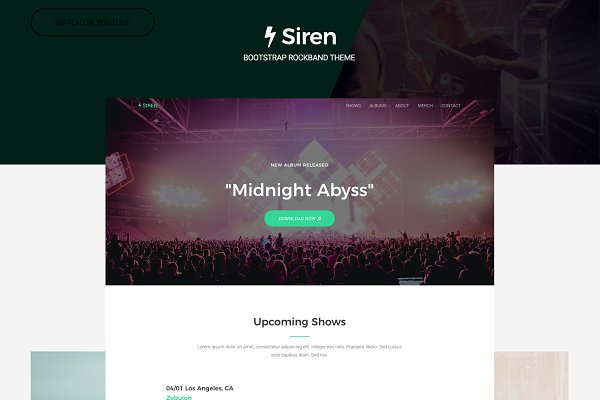 Download Siren - Bootstrap Rockband Theme