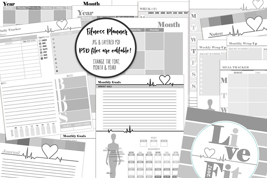 Download Editable Fitness Planner Templates