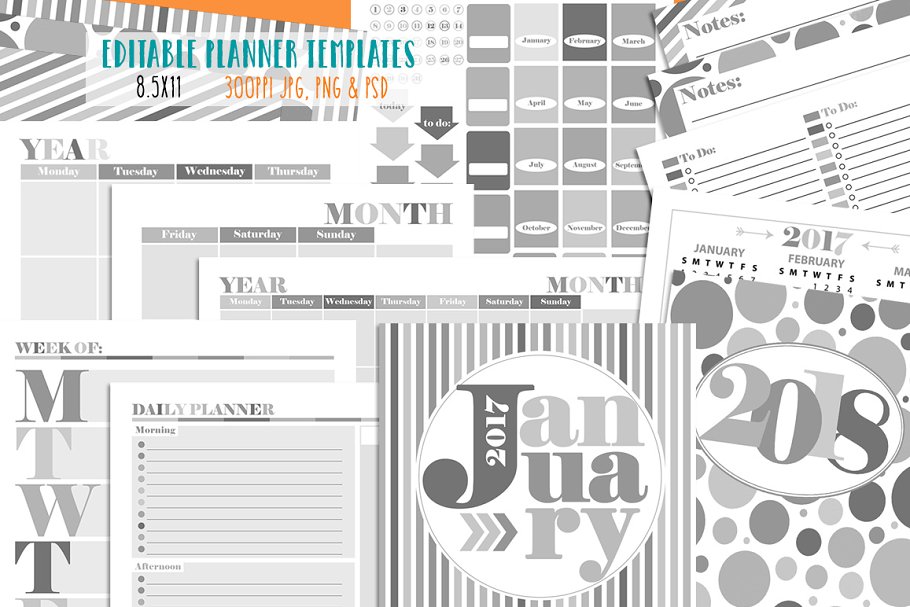 Download Customizable Planner Page Templates