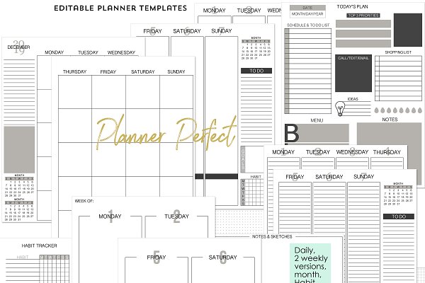 Download Editable Planner Perfect Templates
