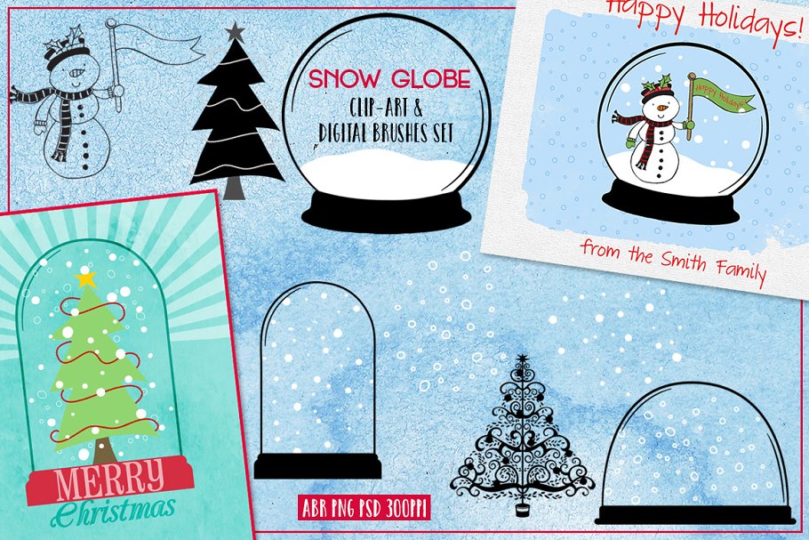 Download Snow Globe Brushes + Clip-Art Set