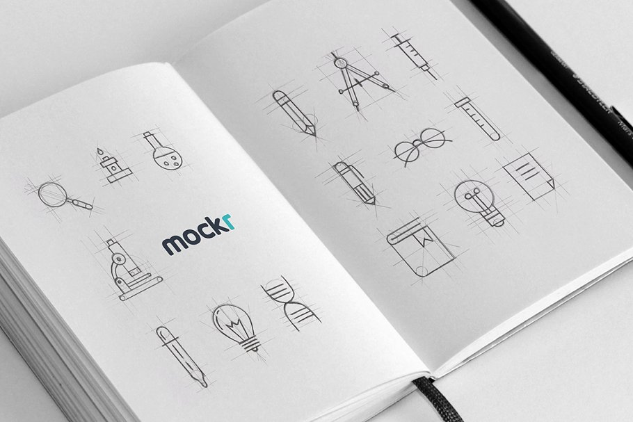 Download Realistic Sketchbook Mockup Psd