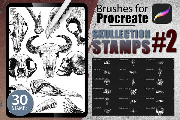 Download Procreate - No. 2 Skullection Stamps