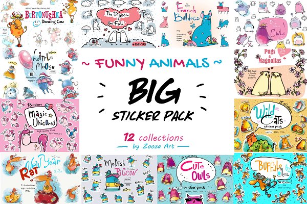 Download BIG sticker pack 12 collections