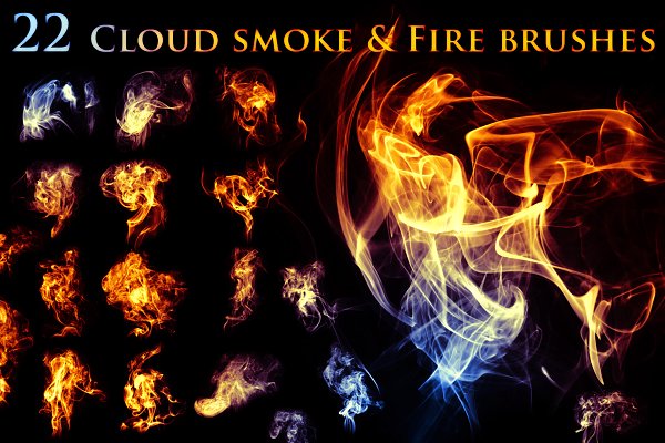 Download 22 Cloudy Smoke & Fire Brushes
