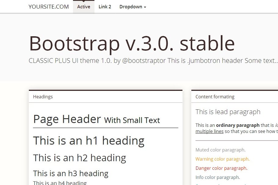 Download Bootstrap 3.0. mnml brown theme